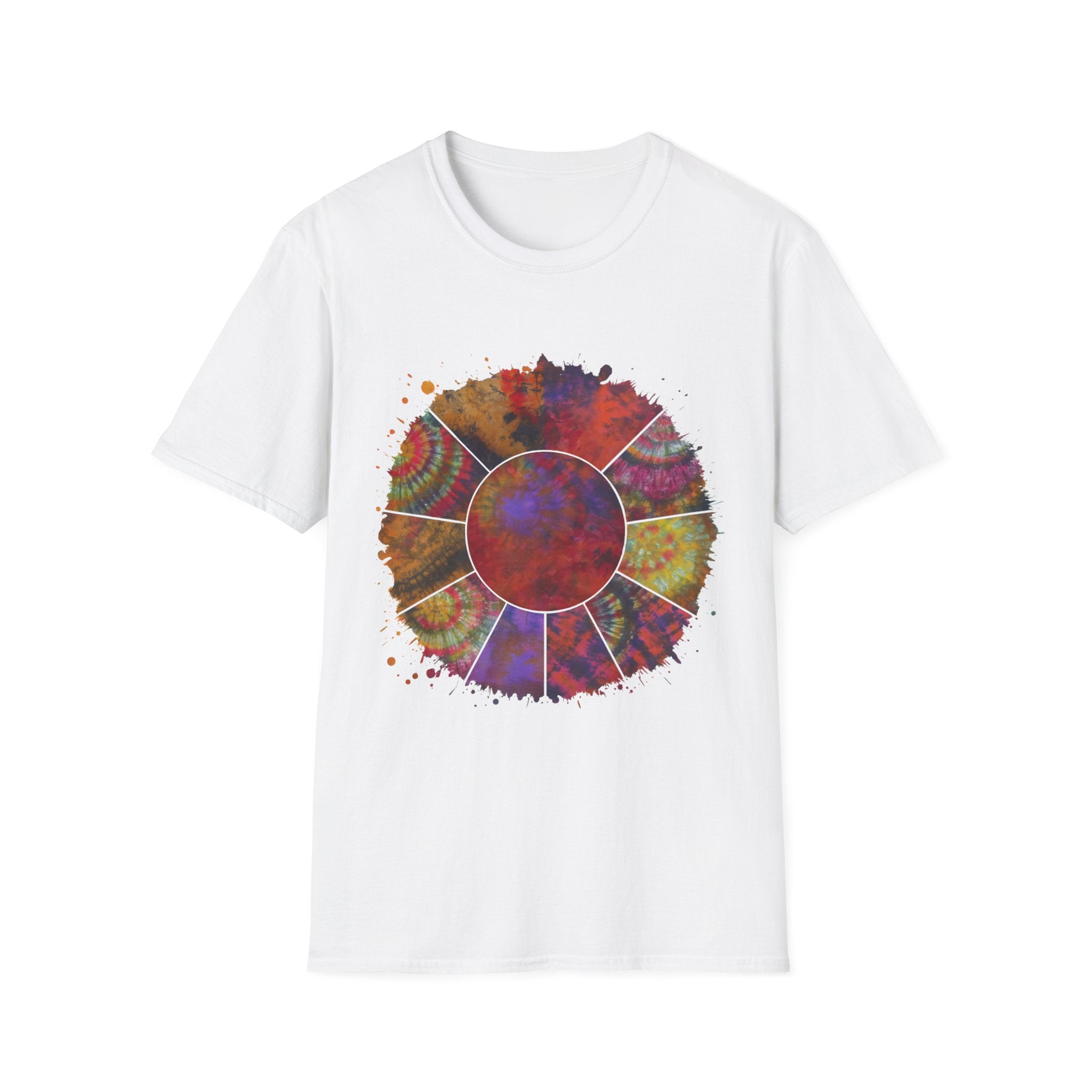 FORTUNE: Colorful, splat style, Bohemian tie dye collage, Unisex T-Shirt, Tie-Dye Vibe Shirt, Festival Wear, Summer Style, Gift for Her/Him