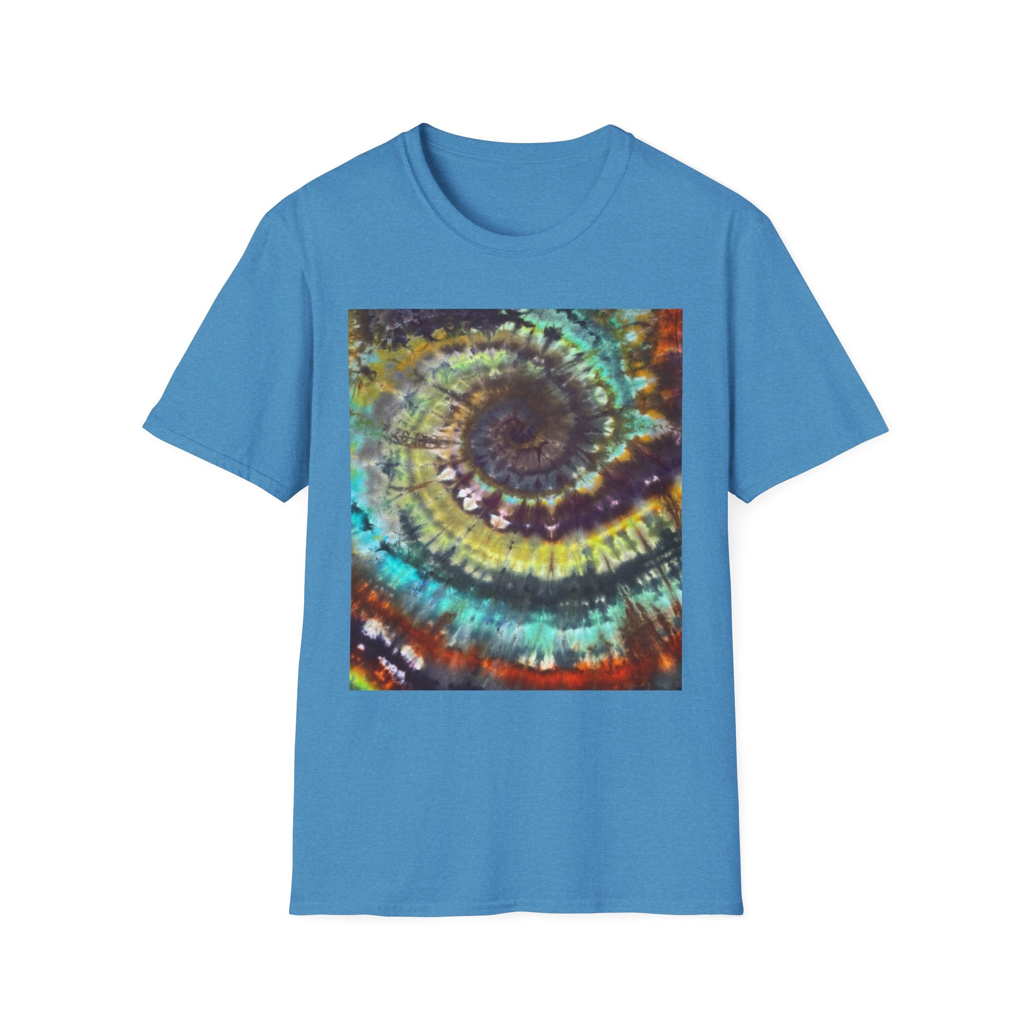TEMPTATION: Mystical Vibrant Tie-Dye T-Shirt, Unisex Softstyle Tee, Boho Festival Wear, Summer Vibe Shirt, Eco-Friendly Apparel, Gift for Him or Her