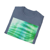 SWAMI: Soft, dreamy sea green/blue Tie-Dye Unisex T-Shirt, Festival Wear, Casual Style, Summer Vibes, Gift for Friends, Eco-Friendly Fashion
