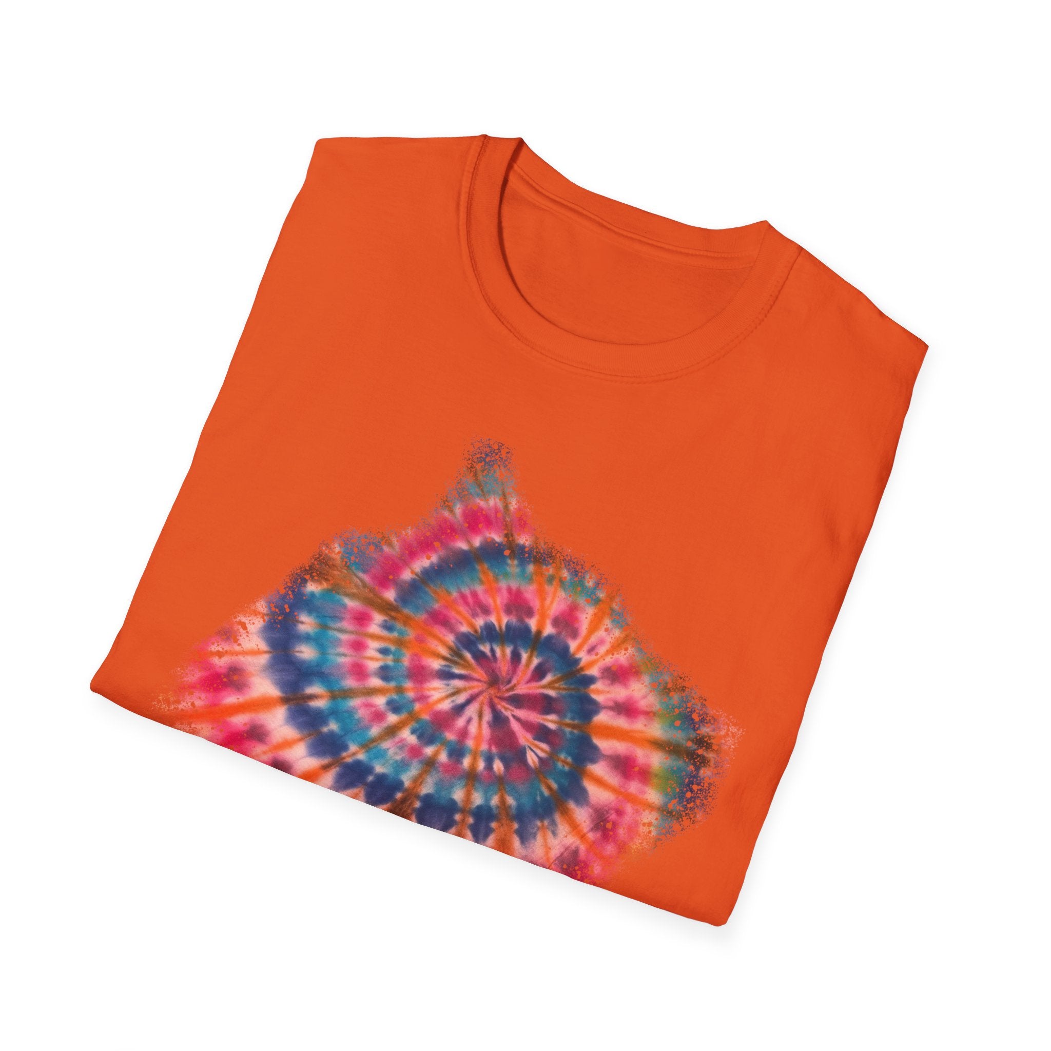 Rainbow Ballad 2: Colorful Snowy edge Tie-Dye Unisex T-Shirt, Bohemian Tee, Festival Wear, Summer Vibes, Casual Fashion, Gift for Her/Him