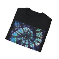 COBALT TORNADO: Tie-Dye Spiral Unisex T-Shirt, Bohemian Style Tee, Festival Apparel, Casual Wear, Gift for Him or Her
