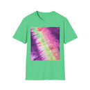 NEON DISCOVERY:  Sky zone, Vibrant Tie-Dye Unisex Softstyle T-Shirt - Trendy Casual Wear, Summer Festivals, Gifts for Friends, Retro Vibe, Unisex Tee