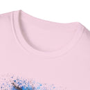 Blue Tide 2:  Vibrant Blue Drip Edge Tie-Dye Unisex Softstyle T-Shirt, Comfy Casual Wear, Summer Outfits, Beach Vibes, Gift for Him/Her, Trendy Apparel