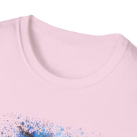 Blue Tide 2:  Vibrant Blue Drip Edge Tie-Dye Unisex Softstyle T-Shirt, Comfy Casual Wear, Summer Outfits, Beach Vibes, Gift for Him/Her, Trendy Apparel