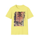 PEACE: Graffiti Tie Dye Unisex Softstyle T-Shirt, Casual Graphic Tee, Streetwear Shirt, Gift for Peace Lovers, Trendy Everyday Wear