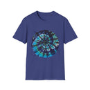 Cobalt Tornado 2:  Spiral Tie-Dye T-Shirt, Unisex Kaftan, Bohemian Tee, Beachwear, Summer Top, Festival Gear, Unique Gift