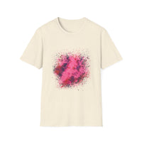 Magenta Madness 2:  Vibrant Splash T-Shirt: Unisex Softstyle, Art Enthusiast Gift, Casual Wear, Summer Apparel, Splash of Color, Vibrant Tee