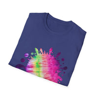 Neon Discovery 2:  Colorful Tie-Dye Splash Unisex Softstyle T-Shirt, Casual Tee, Summer Vibes, Festival Wear, Everyday Comfort, Gift Idea