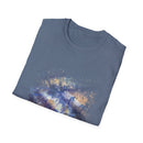 Blue on Coper 2:  Galaxy Splatter Unisex T-Shirt | Trendy Summer Tee for Art Lovers, Gift for Birthdays, Relaxed Fit Casual Wear, Unique Graphic Shirt
