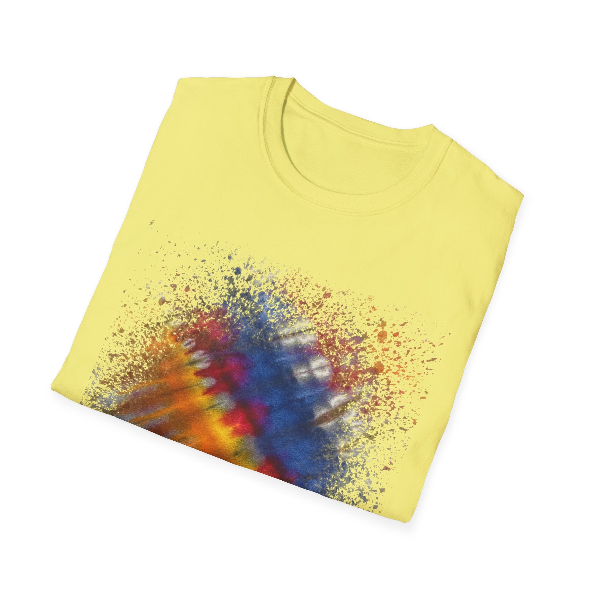 INTUITION:  Sunrise inspired, Vibrant Tie-Dye Unisex Softstyle T-Shirt | Comfortable Casual Wear, Gift Idea for Summer, Music Festivals, Retro Vibes, Unisex Apparel