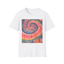 RAINBOW BALLAD: Colorful  rainbow sherbet style,  Tie-Dye Unisex Softstyle T-Shirt | Boho Vibe, Summer Essentials, Eco-Friendly Fashion, Gift for Friends, Casual Wear
