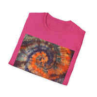 MARMALADE REBEL: Splashy Unisex super swirl Tie-Dye T-Shirt, Vibrant Spiraled Design, Casual Summer Tee, Festival Wear, Gift for Friends