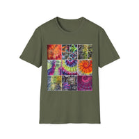 RESILIENCE:  Colorful collage Tie-Dye Unisex T-Shirt, Perfect for Summer Festivals, Casual Wear, Vacation, Gifts, and Artsy Vibes