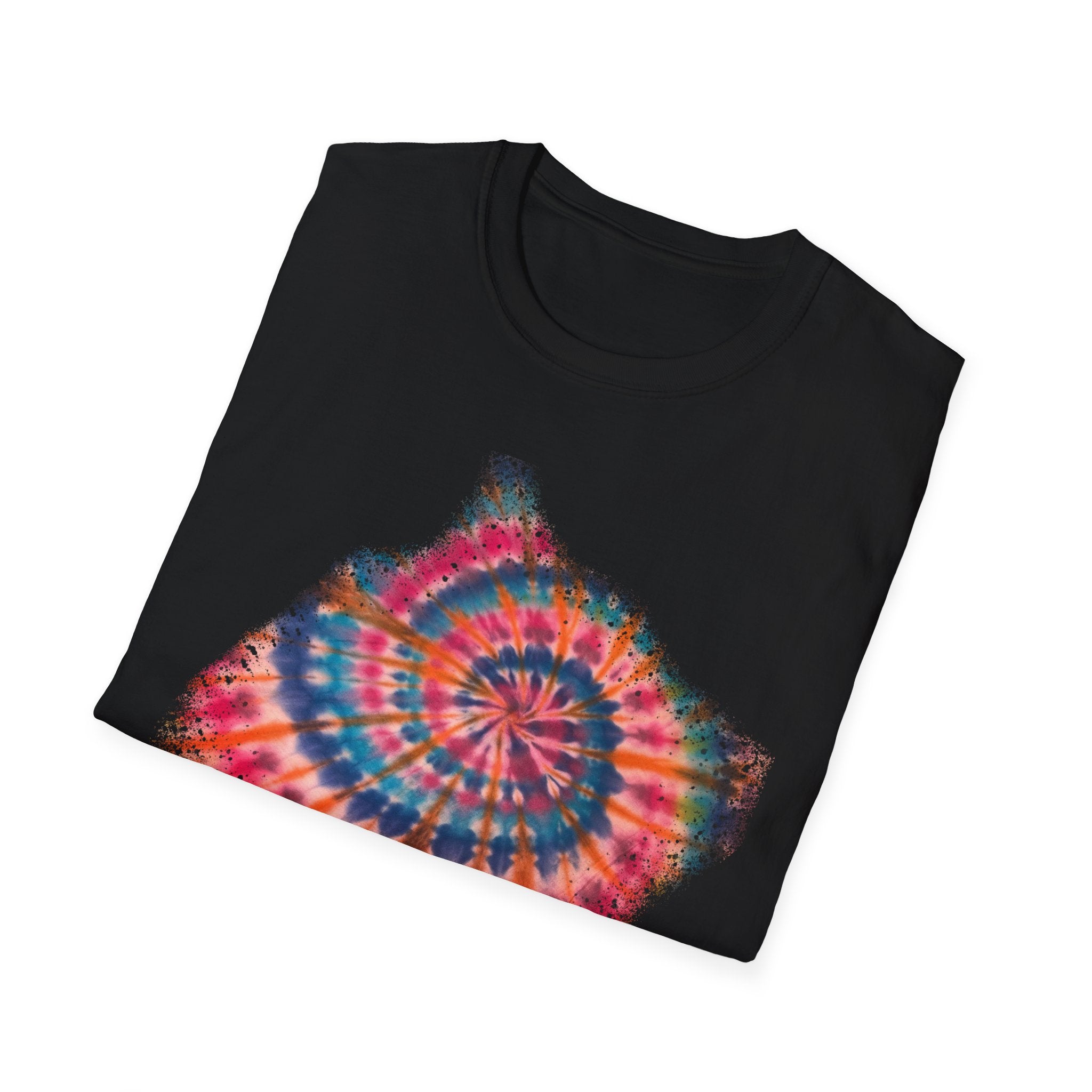 Rainbow Ballad 2: Colorful Snowy edge Tie-Dye Unisex T-Shirt, Bohemian Tee, Festival Wear, Summer Vibes, Casual Fashion, Gift for Her/Him