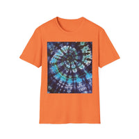 COBALT TORNADO: Tie-Dye Spiral Unisex T-Shirt, Bohemian Style Tee, Festival Apparel, Casual Wear, Gift for Him or Her