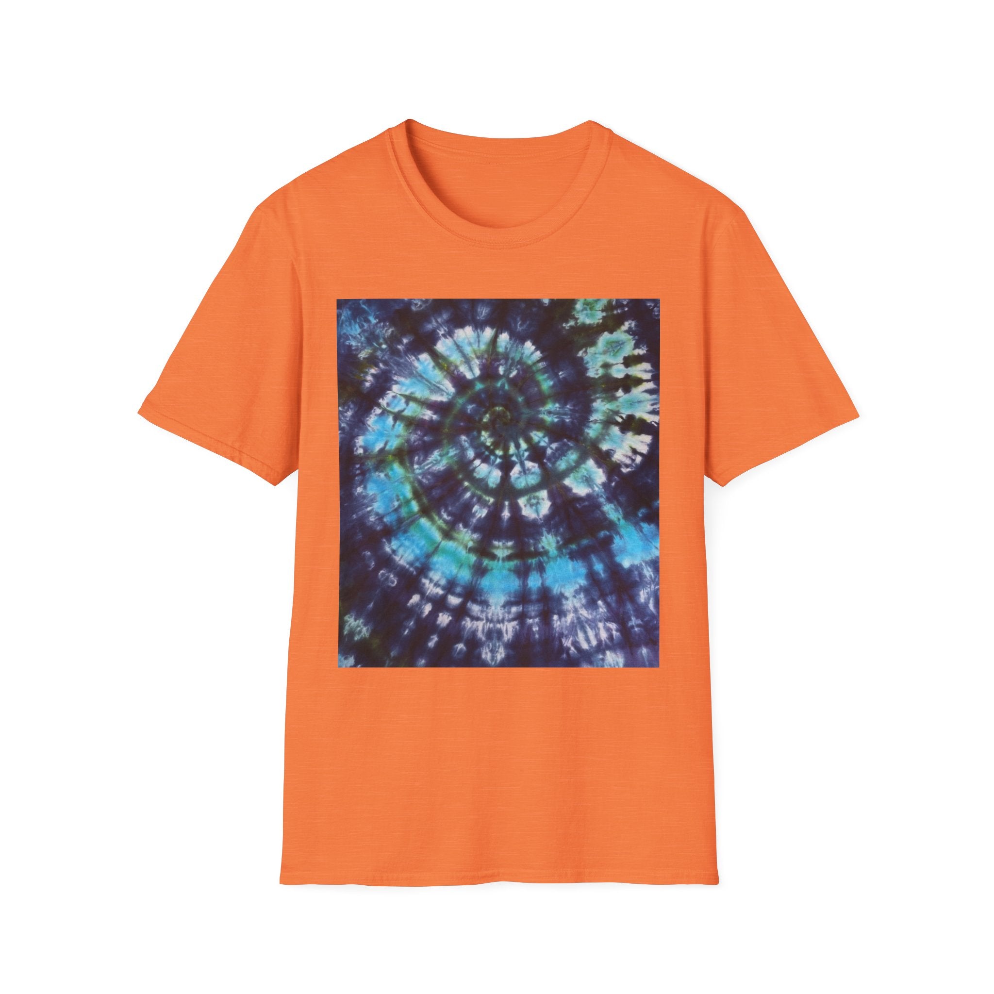 COBALT TORNADO: Tie-Dye Spiral Unisex T-Shirt, Bohemian Style Tee, Festival Apparel, Casual Wear, Gift for Him or Her