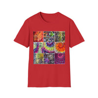 RESILIENCE:  Colorful collage Tie-Dye Unisex T-Shirt, Perfect for Summer Festivals, Casual Wear, Vacation, Gifts, and Artsy Vibes