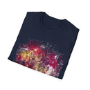 ENIGMA: Gritty, edgy Colorful Abstract Art Unisex Softstyle T-Shirt, Casual Graphic Tee, Gift for Art Lovers, Unique Printed Shirt, Summer Wear, Festival Apparel