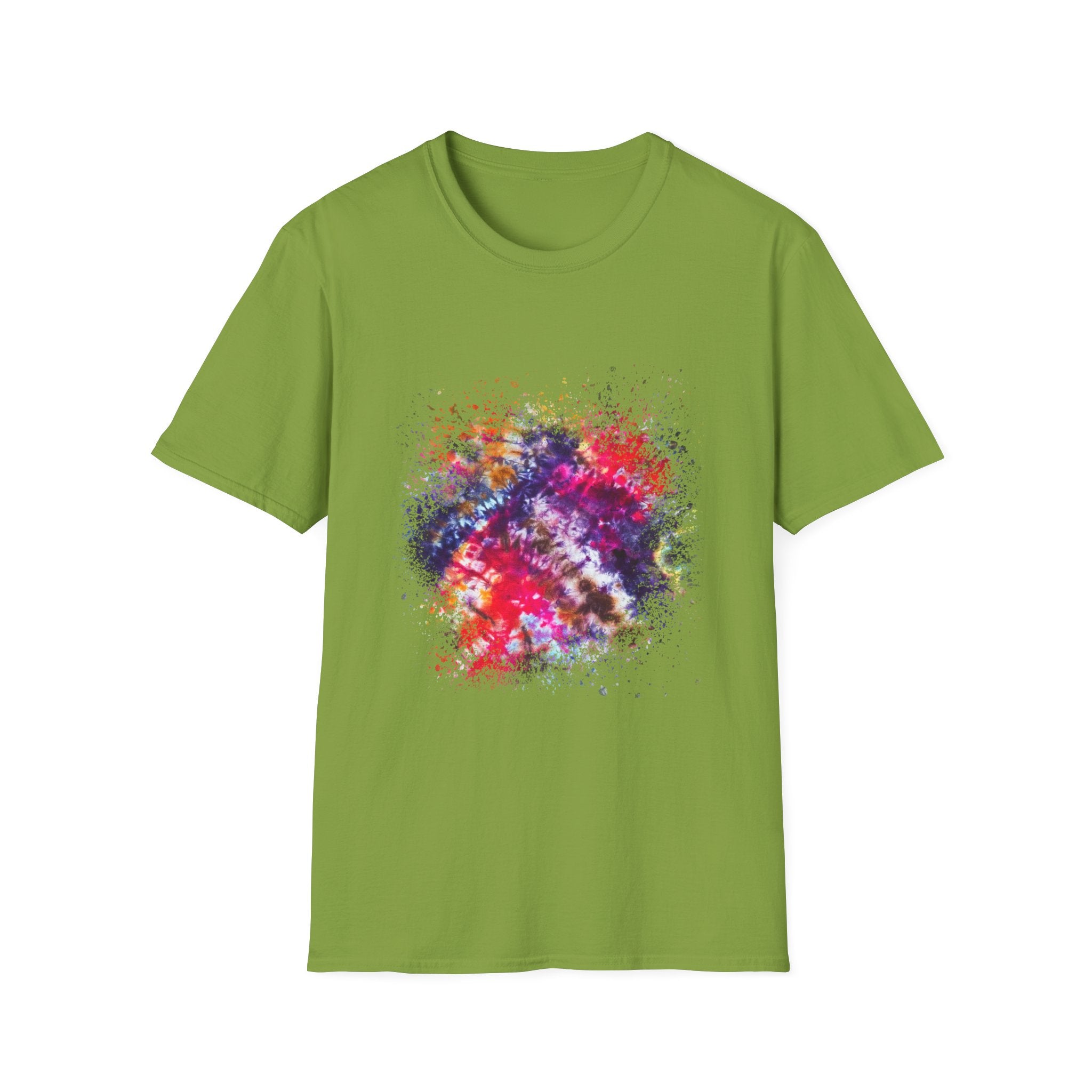 Fifth Dimension 2:  Cool Splash Art Unisex Softstyle T-Shirt, Colorful Tee, Casual Wear, Birthday Gift, Art Lover Shirt, Graphic Tee