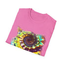 Gideon 2:  Vibrant Swirl Snowy Unisex Softstyle T-Shirt, Colorful Tie-Dye Tee, Trendy Casual Wear, Perfect Gift, Summer Vibes