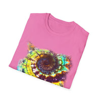 Gideon 2:  Vibrant Swirl Snowy Unisex Softstyle T-Shirt, Colorful Tie-Dye Tee, Trendy Casual Wear, Perfect Gift, Summer Vibes