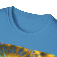 SOLAR PASSION:  Sun inspired tie dye, Boho Spiral Sun T-Shirt - Artistic Graphic Tee for Relaxed Vibes, Festival Wear, Gifts for Creatives, Unisex Tees, Everyday Comfort