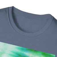 SWAMI: Soft, dreamy sea green/blue Tie-Dye Unisex T-Shirt, Festival Wear, Casual Style, Summer Vibes, Gift for Friends, Eco-Friendly Fashion
