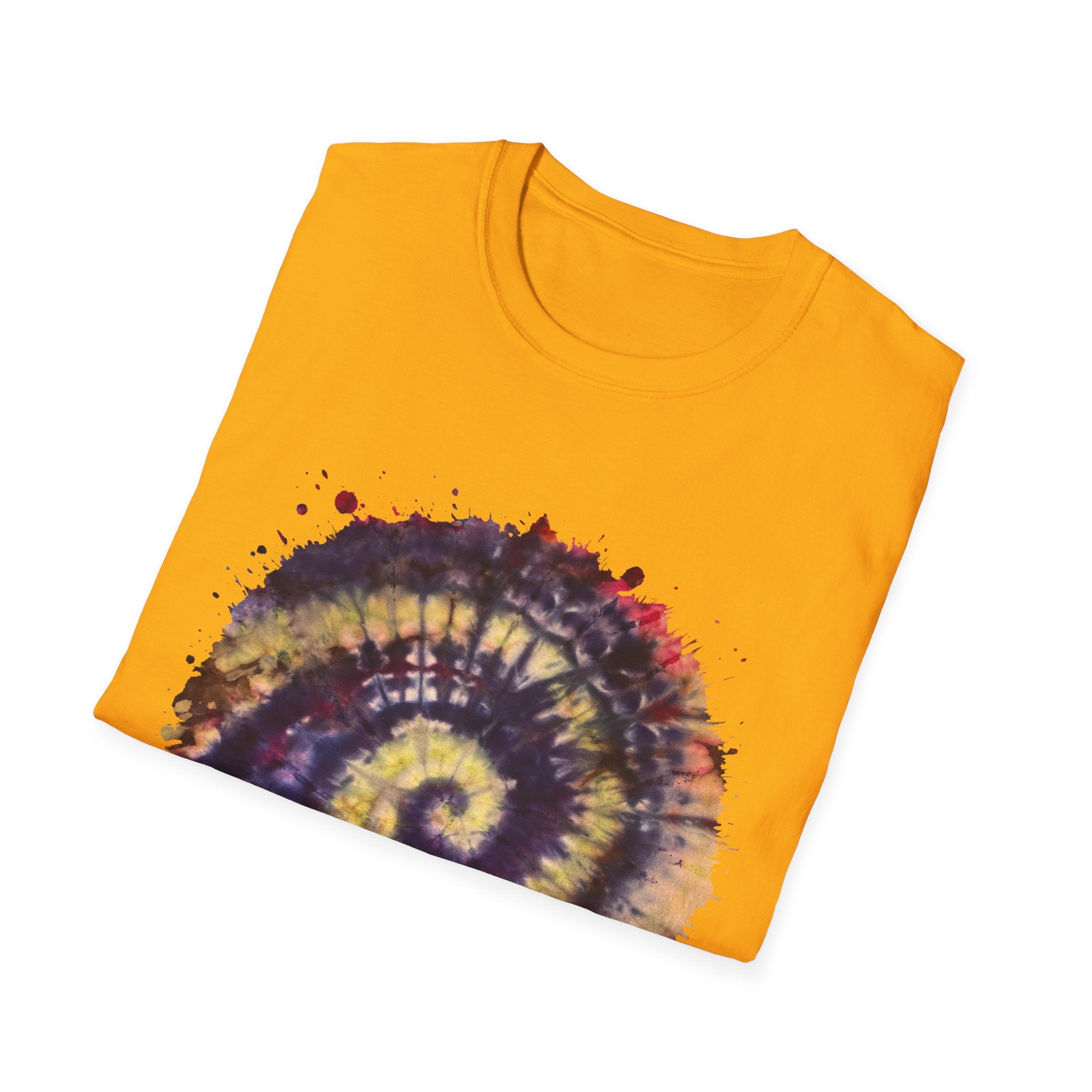 Scarlet Saga 2:  Spiral Tie-Dye Unisex Softstyle T-Shirt | Boho Chic, Casual Wear, Gift for Artists, Summer Fashion, Music Festivals