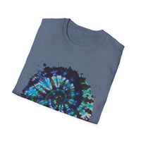Cobalt Tornado 2:  Spiral Tie-Dye T-Shirt, Unisex Kaftan, Bohemian Tee, Beachwear, Summer Top, Festival Gear, Unique Gift