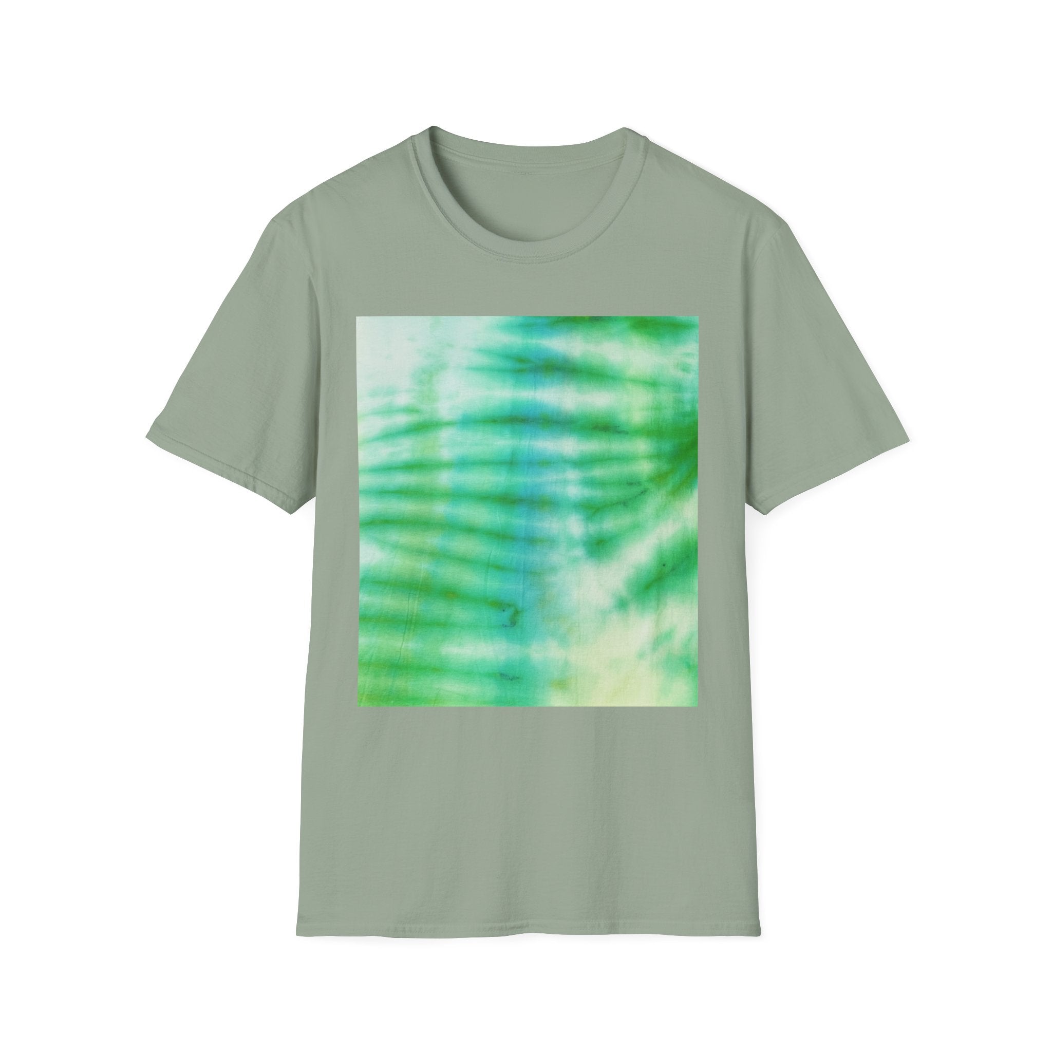 SWAMI: Soft, dreamy sea green/blue Tie-Dye Unisex T-Shirt, Festival Wear, Casual Style, Summer Vibes, Gift for Friends, Eco-Friendly Fashion