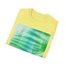 SWAMI: Soft, dreamy sea green/blue Tie-Dye Unisex T-Shirt, Festival Wear, Casual Style, Summer Vibes, Gift for Friends, Eco-Friendly Fashion