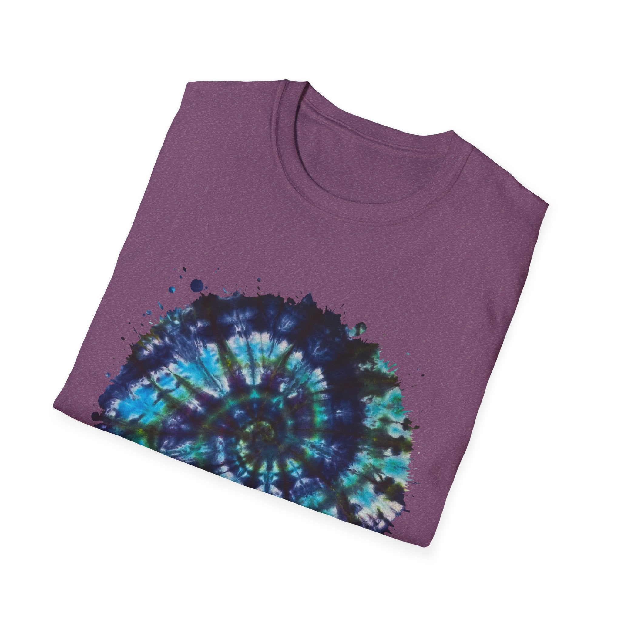 Cobalt Tornado 2:  Spiral Tie-Dye T-Shirt, Unisex Kaftan, Bohemian Tee, Beachwear, Summer Top, Festival Gear, Unique Gift