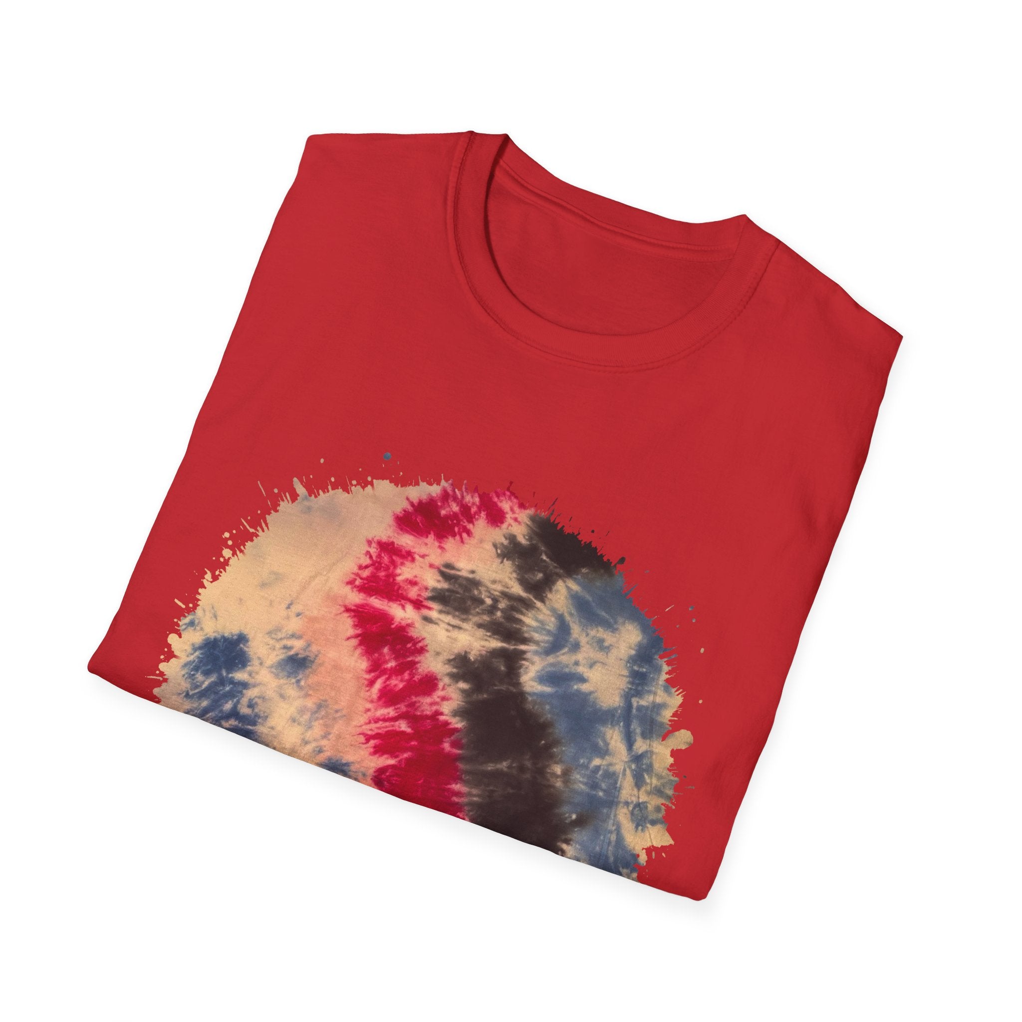 Boomerang Blaze 2:  Tie Dye Unisex Softstyle T-Shirt - Bohemian Vibes for Casual Wear, Summer Festivals, Gift Ideas, Eco-Friendly Fashion, Everyday Comfort