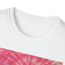 FLAMINGO:  Pink explosion! Colorful Tie-Dye Unisex Softstyle T-Shirt – Perfect for Festivals, Summer Vibes, Casual Outings, Gifts, and Everyday Wear