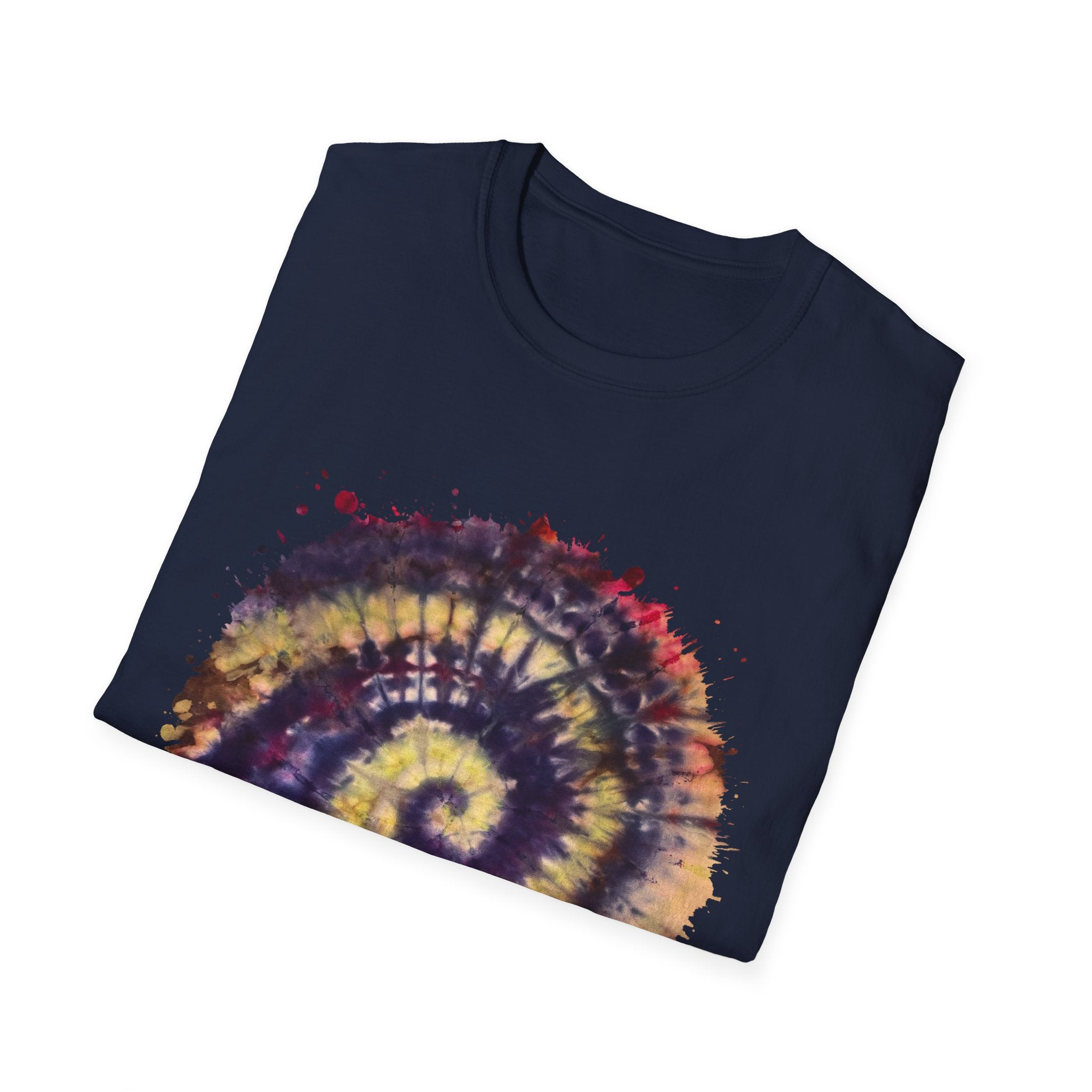 Scarlet Saga 2:  Spiral Tie-Dye Unisex Softstyle T-Shirt | Boho Chic, Casual Wear, Gift for Artists, Summer Fashion, Music Festivals