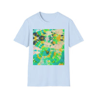 TURQUOISE TREASURE: Tide pool inspired,  Vibrant Tie-Dye T-Shirt, Unisex Softstyle Tee, Casual Summer Wear, Music Festival Attire, Boho Chic Shirt, Unique Gift for Friends