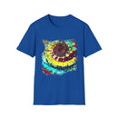 Gideon 2:  Vibrant Swirl Snowy Unisex Softstyle T-Shirt, Colorful Tie-Dye Tee, Trendy Casual Wear, Perfect Gift, Summer Vibes