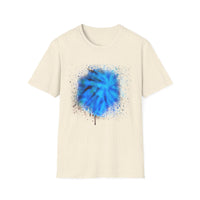 Blue Tide 2:  Vibrant Blue Drip Edge Tie-Dye Unisex Softstyle T-Shirt, Comfy Casual Wear, Summer Outfits, Beach Vibes, Gift for Him/Her, Trendy Apparel