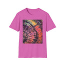 SMASH PARTY: Edgy quarter swirl vibe Tie-Dye Unisex T-Shirt - Boho Style, Summer Vibes, Festival Wear, Beach Party Outfit, Unique Gift Idea