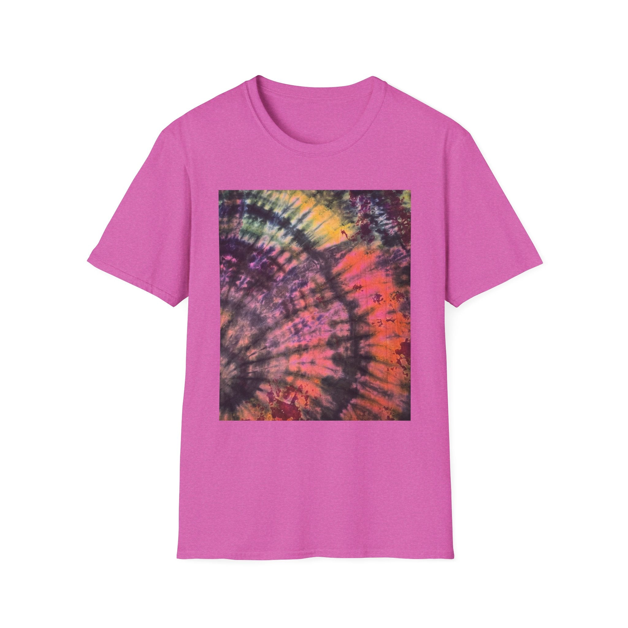 SMASH PARTY: Edgy quarter swirl vibe Tie-Dye Unisex T-Shirt - Boho Style, Summer Vibes, Festival Wear, Beach Party Outfit, Unique Gift Idea