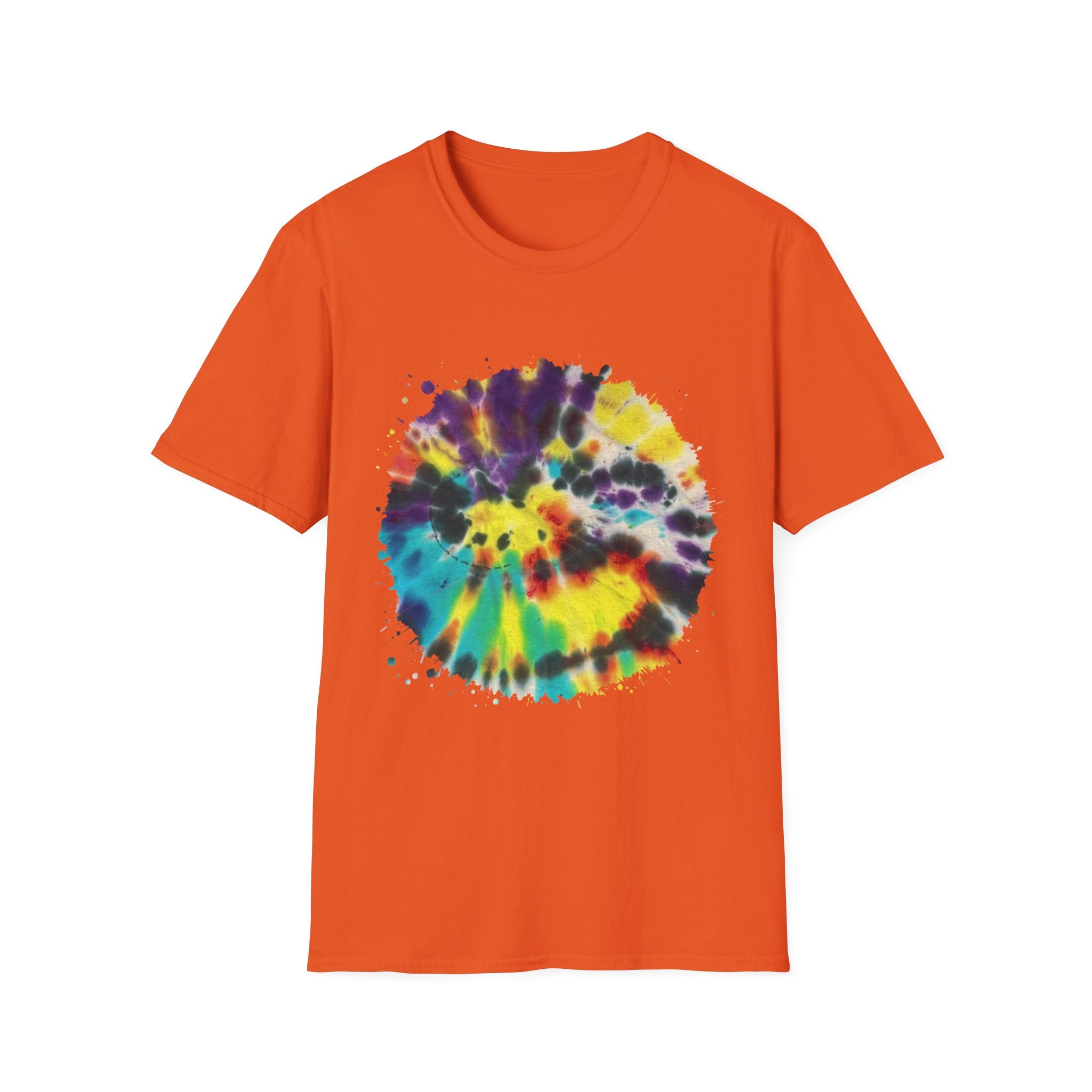 PARAGON 2: Splatter style, jubilee tie dye, Colorful Tie-Dye Unisex Softstyle T-Shirt, Boho Tee, Summer Fashion, Festival Wear, Casual Outfit, Gift Idea