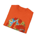 Orange Krush 2:  Tie-Dye Krush Unisex Softstyle T-Shirt, Vibrant Casual Tee, Bohemian Top, Festival Wear, Gift for Music Lovers