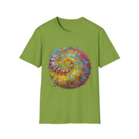 Watermelon Krush 2:  Colorful Spiral Tie-Dye Unisex Softstyle T-Shirt, Summer Vibes Shirt, Festival Apparel, Gift for Her, Boho Fashion