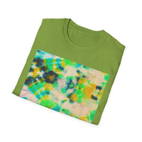 TURQUOISE TREASURE: Tide pool inspired,  Vibrant Tie-Dye T-Shirt, Unisex Softstyle Tee, Casual Summer Wear, Music Festival Attire, Boho Chic Shirt, Unique Gift for Friends