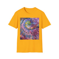 DRAGONFLY DESTINY: Fantasy inspired, Vibrant Tie-Dye T-Shirt, Unisex Softstyle Tee for Festivals, Summer Outings, Birthday Gifts, Casual Wear, Eco-Friendly Fashion