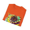 Gideon 2:  Vibrant Swirl Snowy Unisex Softstyle T-Shirt, Colorful Tie-Dye Tee, Trendy Casual Wear, Perfect Gift, Summer Vibes