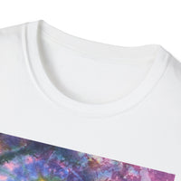 DRAGONFLY DESTINY: Fantasy inspired, Vibrant Tie-Dye T-Shirt, Unisex Softstyle Tee for Festivals, Summer Outings, Birthday Gifts, Casual Wear, Eco-Friendly Fashion