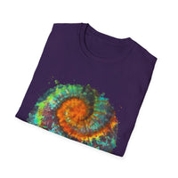 Whiplash 2:  Vibrant Spiral Tie-Dye Unisex T-Shirt, Soft Tee, Colorful Casual Tee, Summer Style shirt, Eco-friendly Gift, Festival Wear