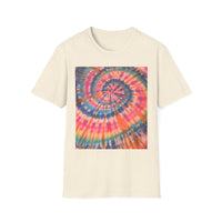 RAINBOW BALLAD: Colorful  rainbow sherbet style,  Tie-Dye Unisex Softstyle T-Shirt | Boho Vibe, Summer Essentials, Eco-Friendly Fashion, Gift for Friends, Casual Wear