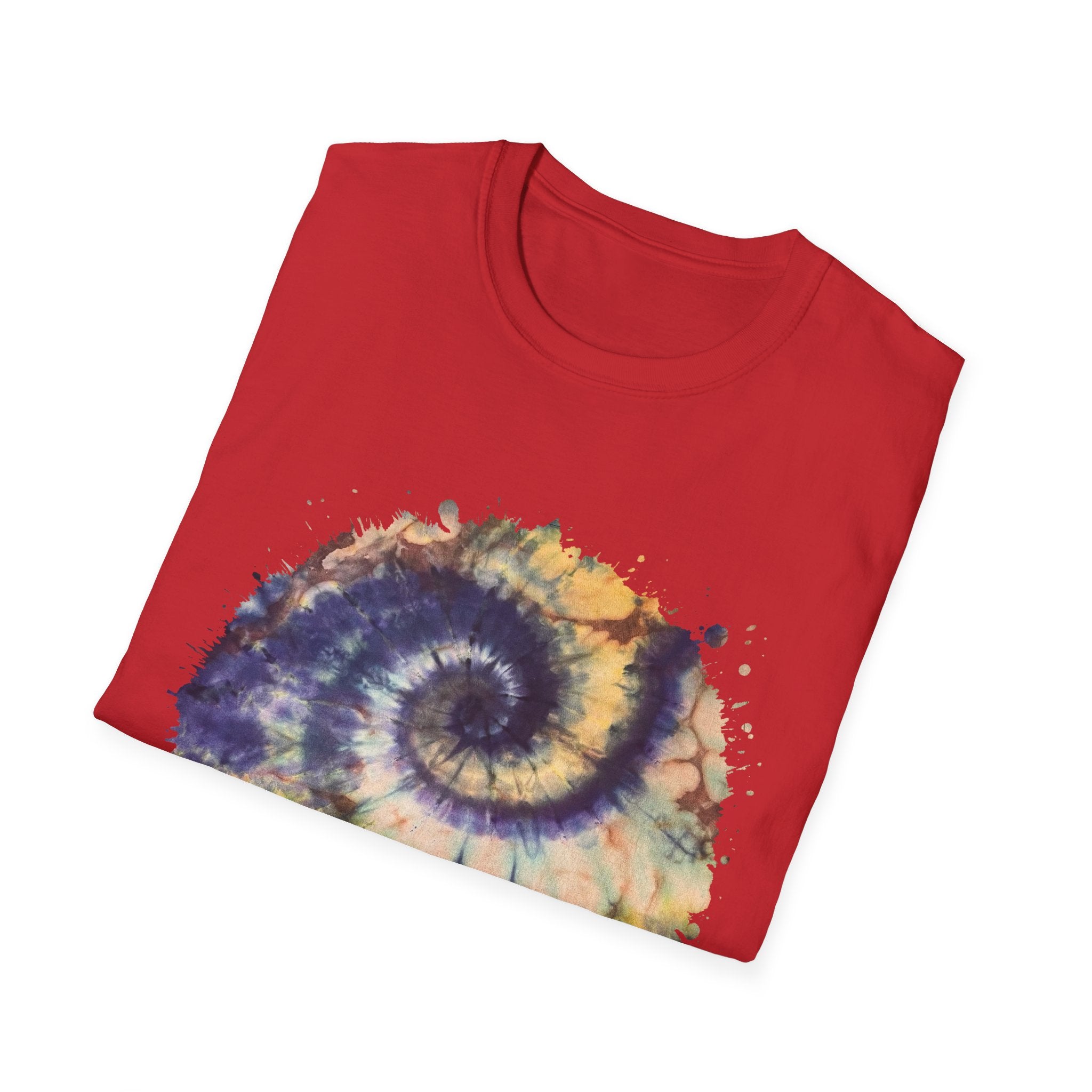 Mocha Spider Dance 2:  Spiral Tie-Dye Unisex T-Shirt, Boho Style Tee, Casual Comfort Shirt, Gift for Nature Lovers, Summer Vibes Apparel